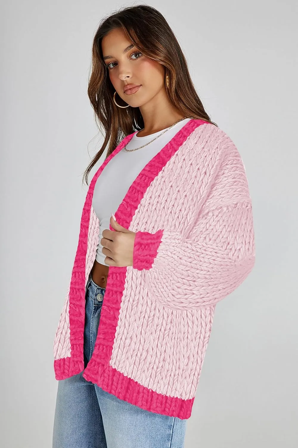 Cakulo Womens Chunky Cardigan Sweaters Trendy 2025 Oversized Winter Knit Sweater Coats Open Front Cardigans