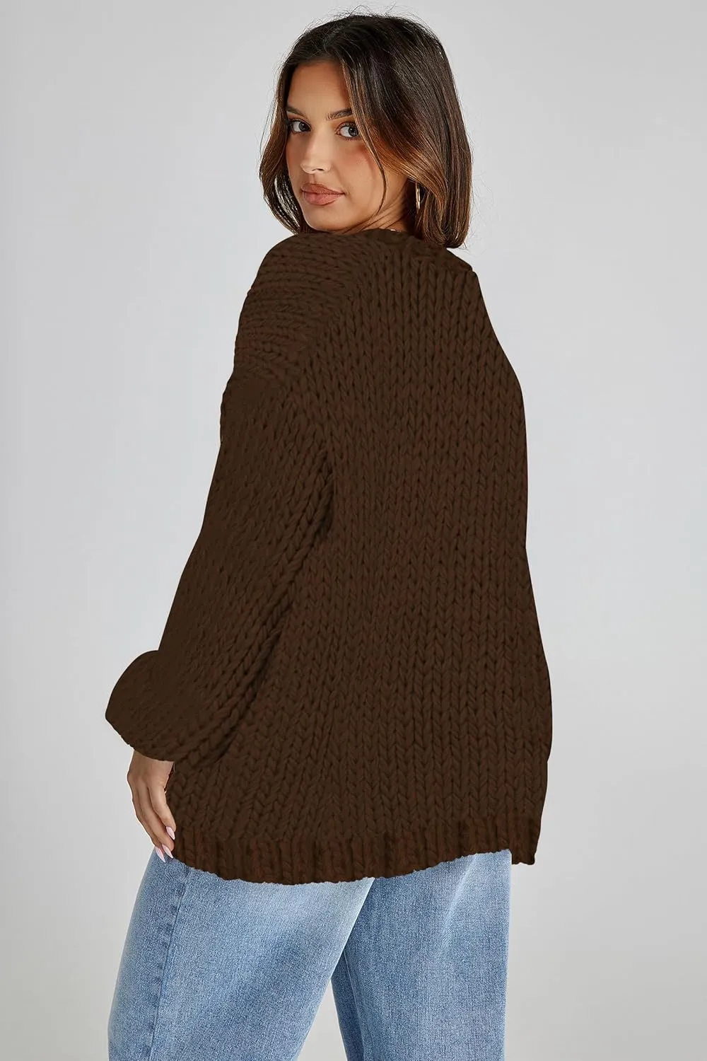 Cakulo Womens Chunky Cardigan Sweaters Trendy 2025 Oversized Winter Knit Sweater Coats Open Front Cardigans
