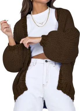 Cakulo Womens Chunky Cardigan Sweaters Trendy 2025 Oversized Winter Knit Sweater Coats Open Front Cardigans