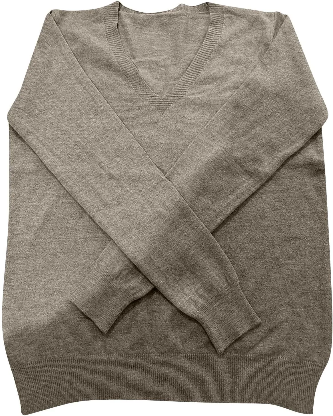 Cashmere Long Sleeve Deep V Neck Sweater for Women - Soft Wool Tunic Top - Trendy and Dressy