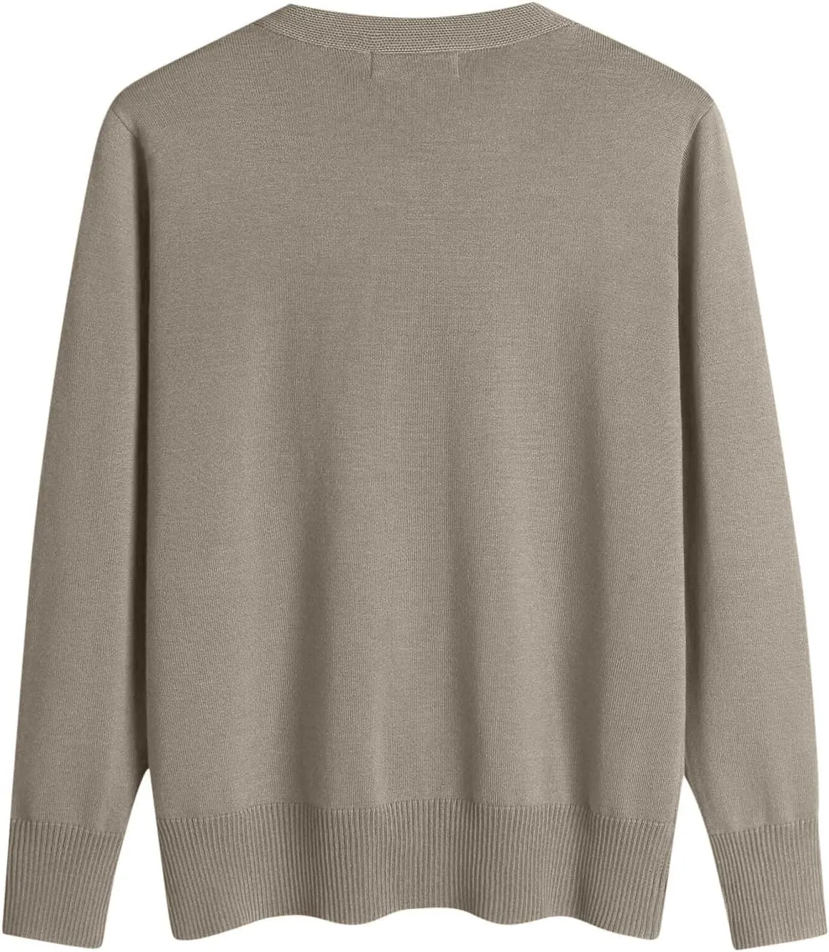 Cashmere Long Sleeve Deep V Neck Sweater for Women - Soft Wool Tunic Top - Trendy and Dressy
