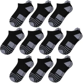 Comfoex 10 Pairs Boys Socks Ankle Athletic Socks For Boys 4-7 7-10 10-12 Years Old With Cushioned Sole