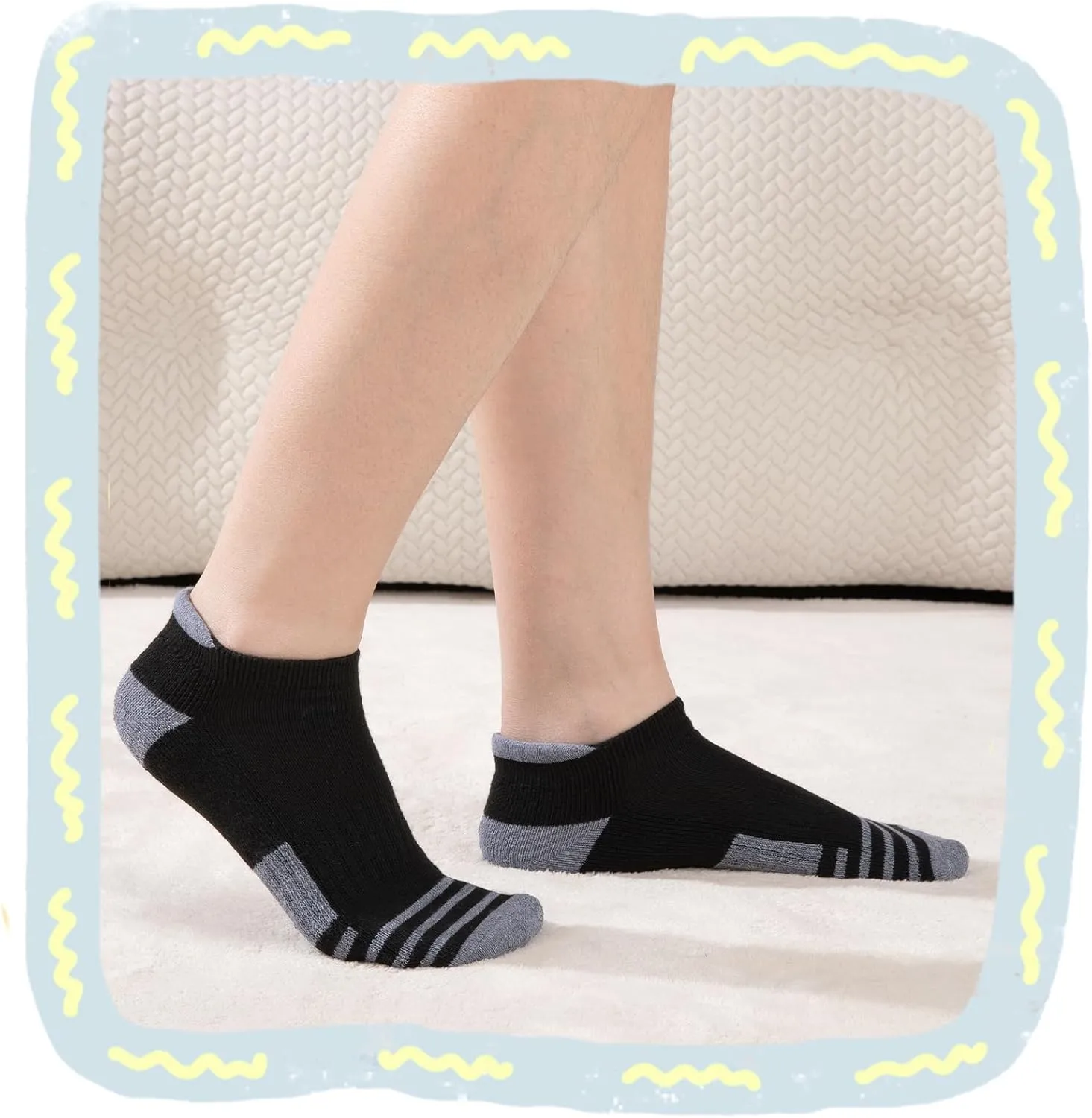 Comfoex 10 Pairs Boys Socks Ankle Athletic Socks For Boys 4-7 7-10 10-12 Years Old With Cushioned Sole