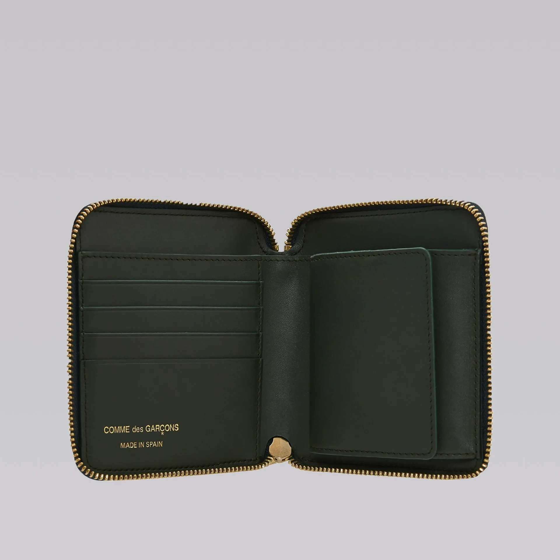 COMME DES GARCONS WALLET SA2100 COLOUR PLAIN BOTTLE GREEN