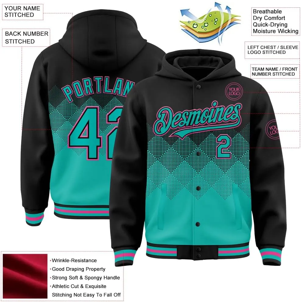 Custom Baseball Hoodie Jackets Men Women Youth Personalized Varsity Letterman Jackets Stitched Name Number Logo