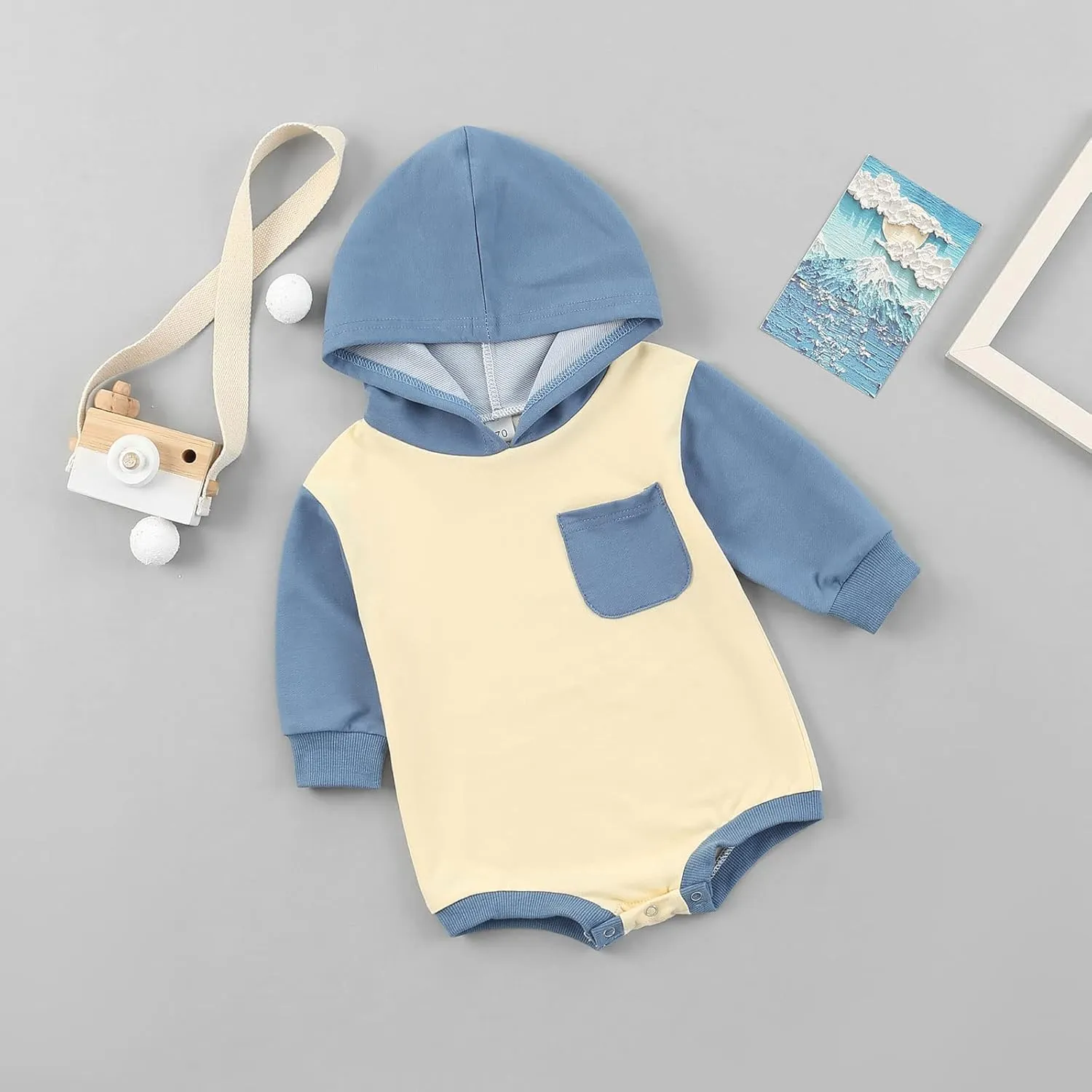 Infant Baby Girl Boy Oversized Sweatshirt Top Color Block Long Sleeve Romper Pullover Cute Fall Winter Clothes