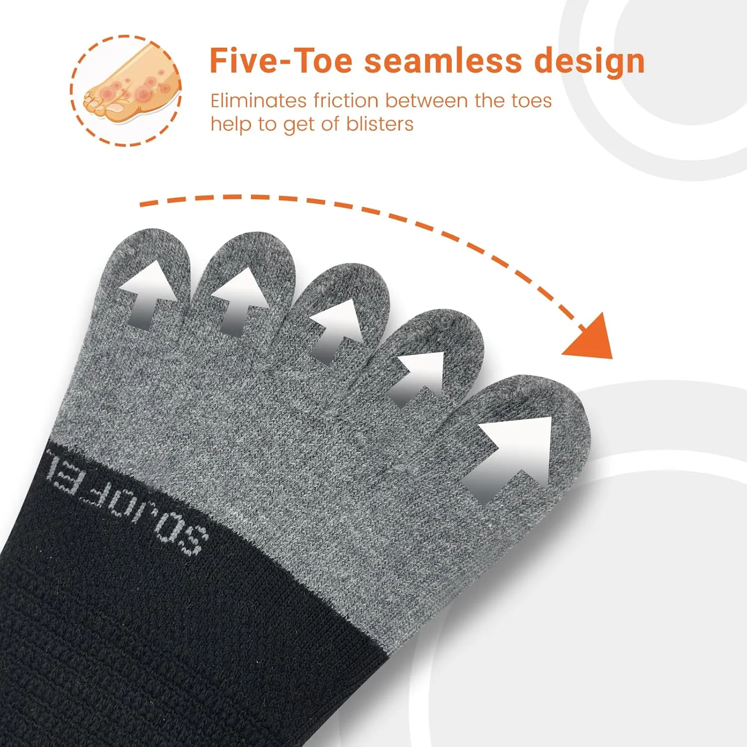 Men's Ankle Toe Socks - Five Finger Cotton Socks No Show Athletic Running Breathable Mesh Low Size 9-13 5 Pairs