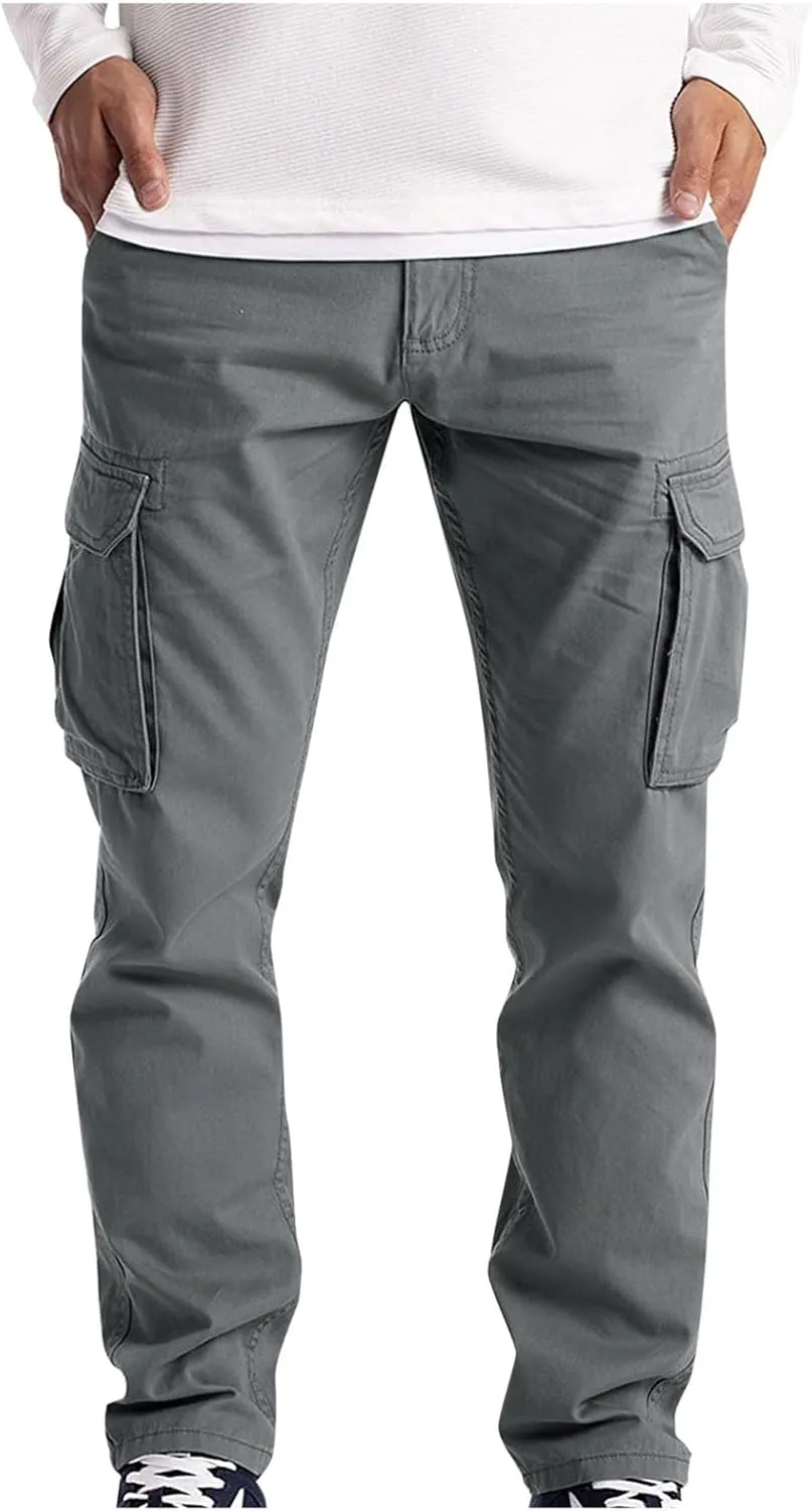 Men's Relaxed Fit Cargo Pant Tactical Pants Stretch Waistband Lightweight Durable Ripstop CCW Cargo Pants for Men