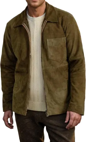 Men's Work Jacket Fashion Zipper Faux Suede Leather Bomber Jacket for Men Spring Fall Winter Coat Jackets
