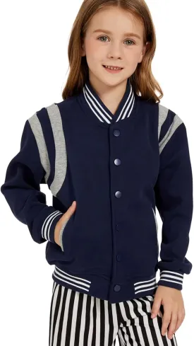 Outofgas Kids Baseball Jackets Boys Girls Fit Varsity Jacket Casual Lightweight Sport Cardigan Bomber Jackets
