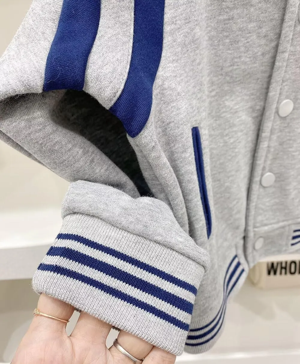 Outofgas Kids Baseball Jackets Boys Girls Fit Varsity Jacket Casual Lightweight Sport Cardigan Bomber Jackets