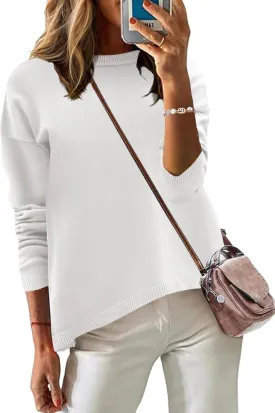 Zeagoo Sweaters for Women Fall Outfits Trendy 2024 Long Sleeve Crew Neck Knit Pullover Sweater Tops